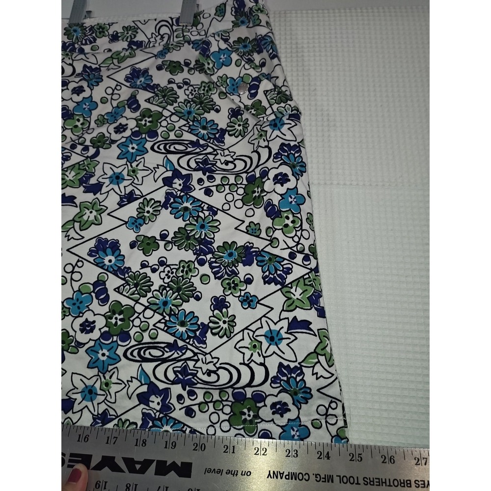 Liz Golf Skort Womens 16 White Blue Green Floral Golf Tennis Skirt Shorts - Picture 14 of 16
